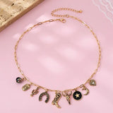 Dark Vintage Gold Western Charm Necklace