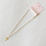 Pearl Cabled Cross Necklace
