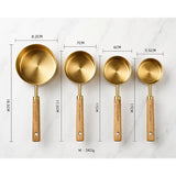 Gold Stainless Steel Measuring Cups Set