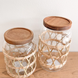 Glass Container w/ Woven Cover