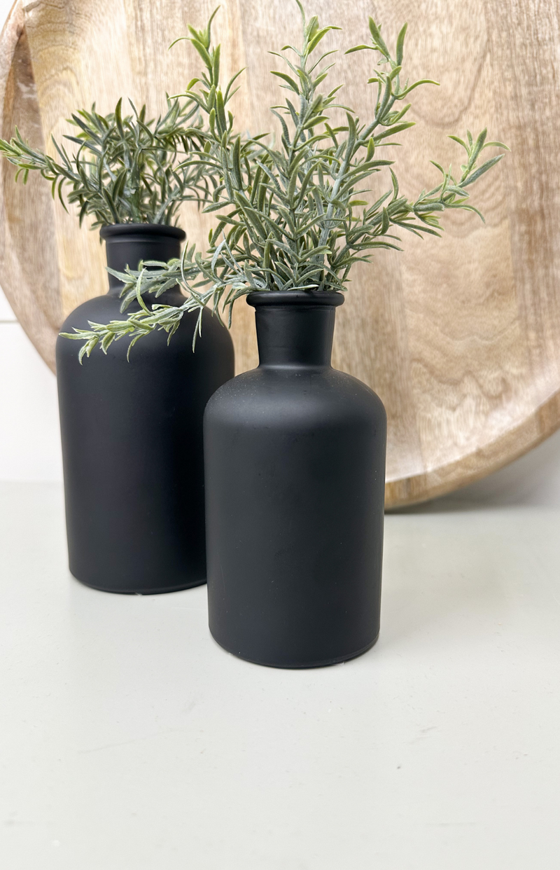 Matte Black Bottle Vase