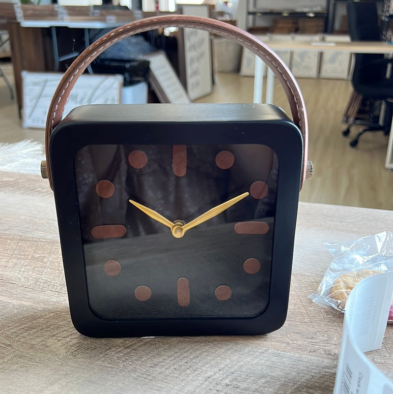 Clock with Leather Handle