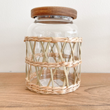 Glass Container w/ Woven Cover