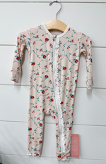 Macaroon Floral Ruffle Coverall