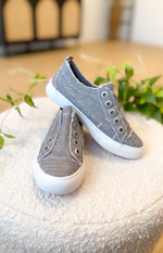 Girls Grey Floral Sneakers