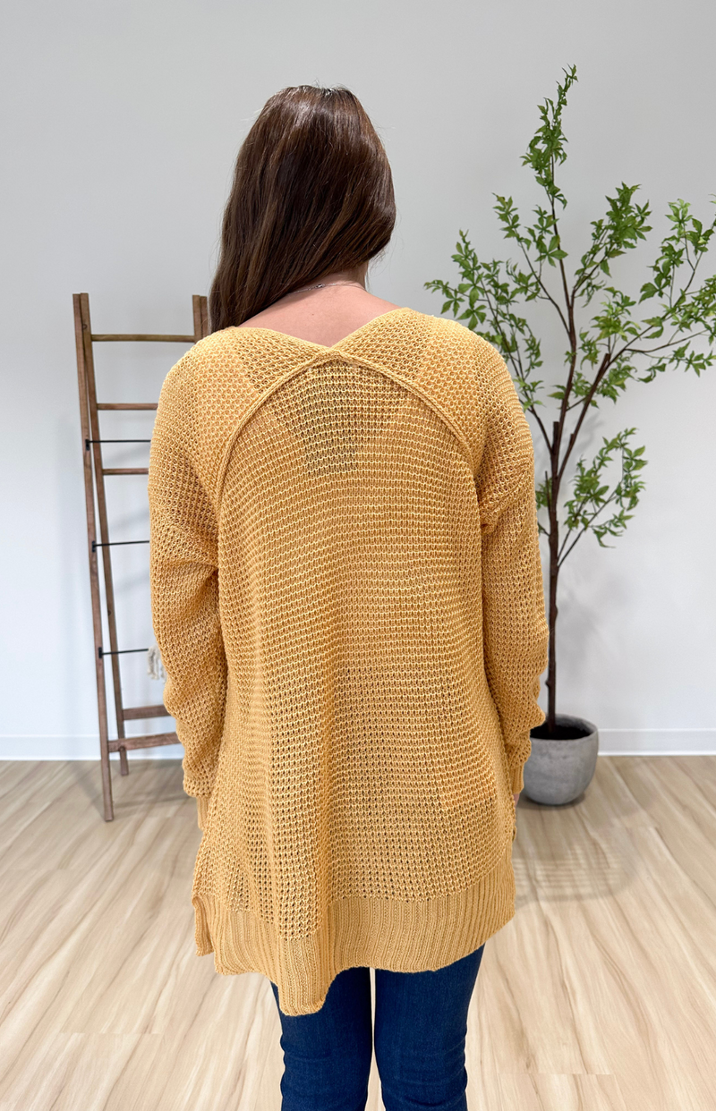 Joanna Mustard Knit Sweater