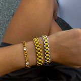 Thin Gold Watch Band Bracelet