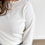 Ivory Mini Waffle Knit Top