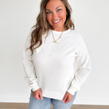 Ivory Mini Waffle Knit Top
