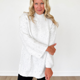 White Ultra Soft Speckled Knit Tunic Top