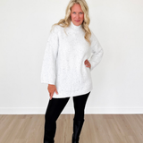 White Ultra Soft Speckled Knit Tunic Top