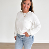 Ivory Mini Waffle Knit Top