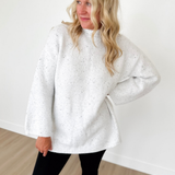 White Ultra Soft Speckled Knit Tunic Top