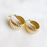 Riley Textured Dome Hoops Earrings