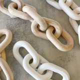 White/Natural Wood Chain Link