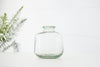 Clear Green Glass Vase-Short