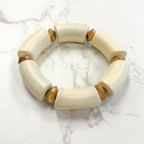 Ivory Wood and Gold Bracelet