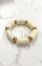 Ivory Wood and Gold Bracelet