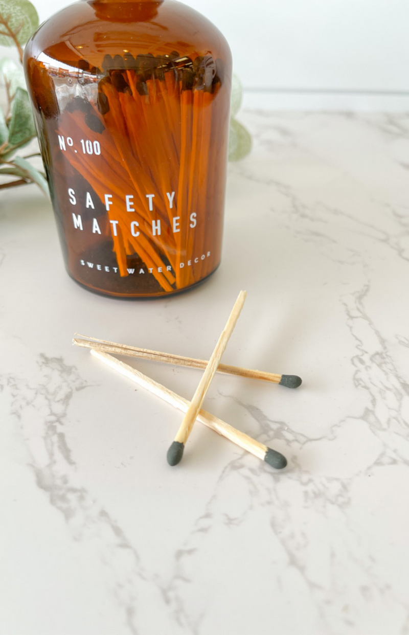 Black Tip Amber Safety Matches