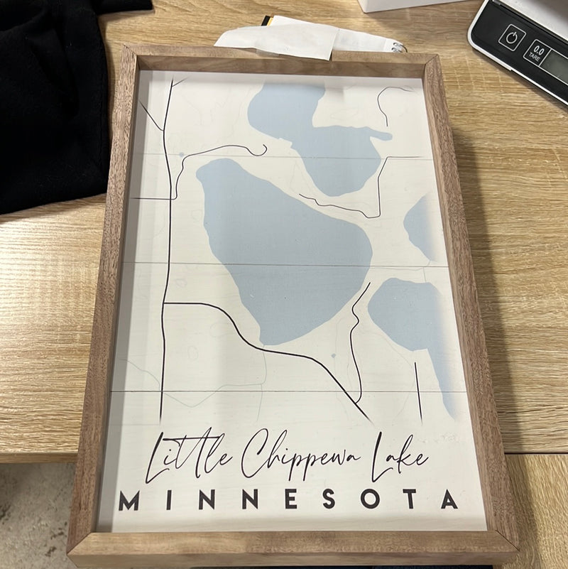 Personalized Lake Map Sign