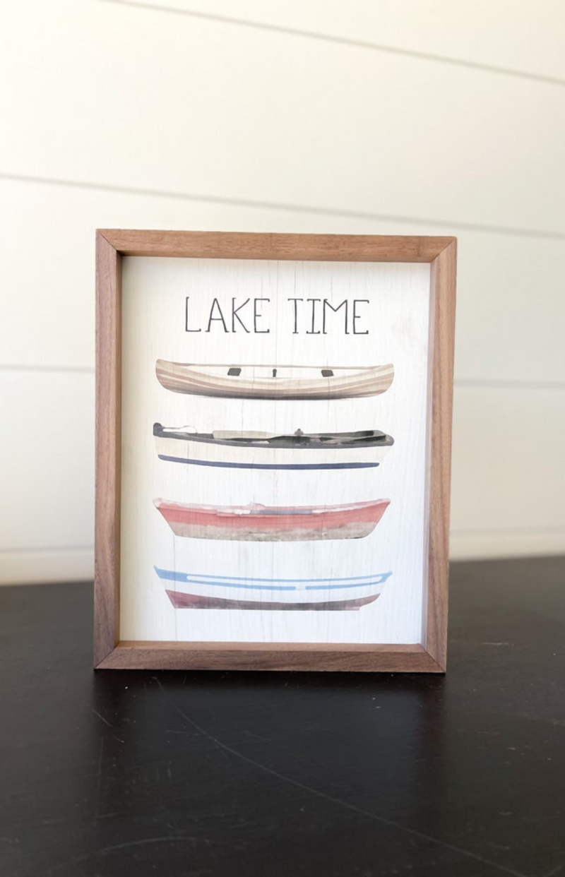 Lake Time Sign with Boats