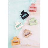 Small Matte Cut Out Rectangle Hair Clip